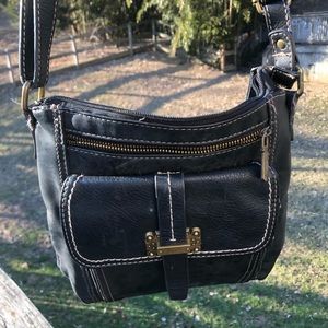 Stylish Black Leather Crossbody Bag BOC GREAT CONDITION